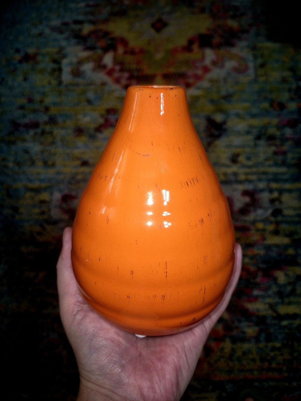 Cost Plus World Market Orange Ceramic Accent Vase